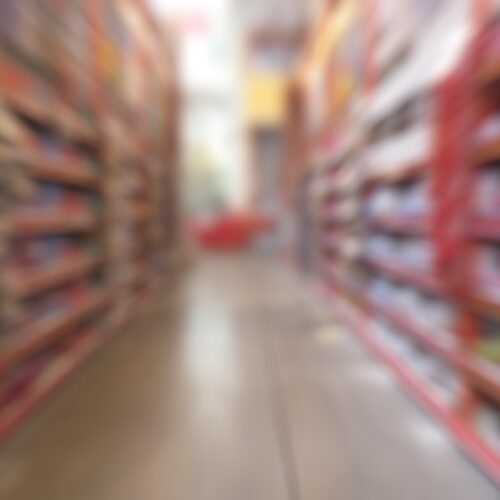 Blurred supermarket scene